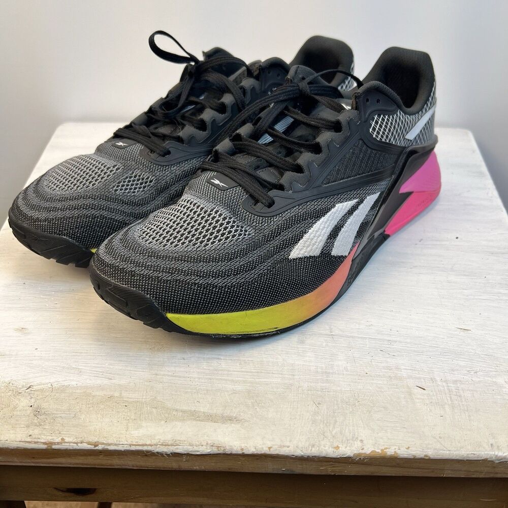 Reebok Nano X2 Men's Size 13 Training Shoes Black White Neon Pink